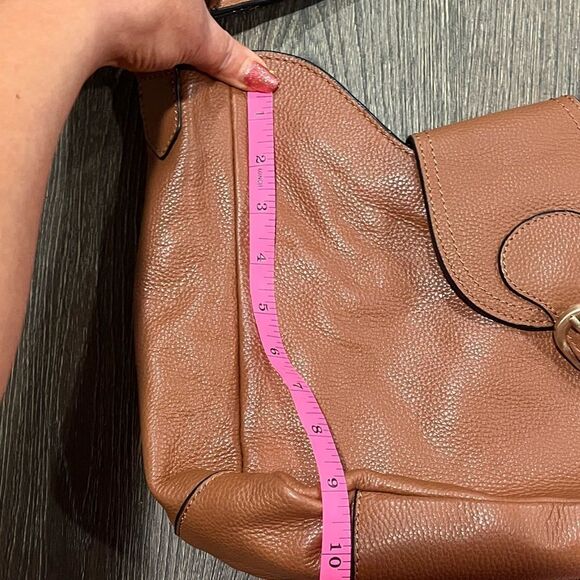 J.Jill Leather Hobo Satchel Black Lining Fold Over Clasp Faux Leather NWT - Picture 10 of 11